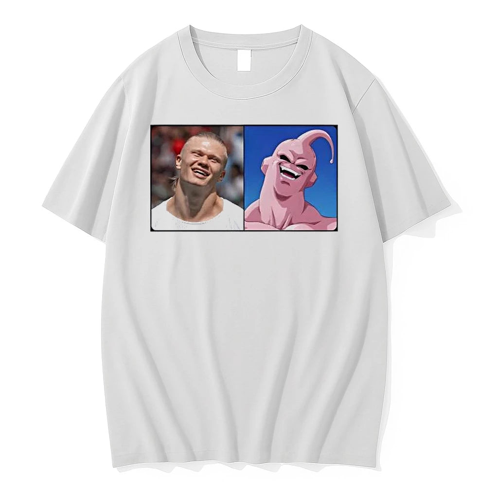 Officials Erling Haaland And Majin Buu Comparison Premium T Shirt