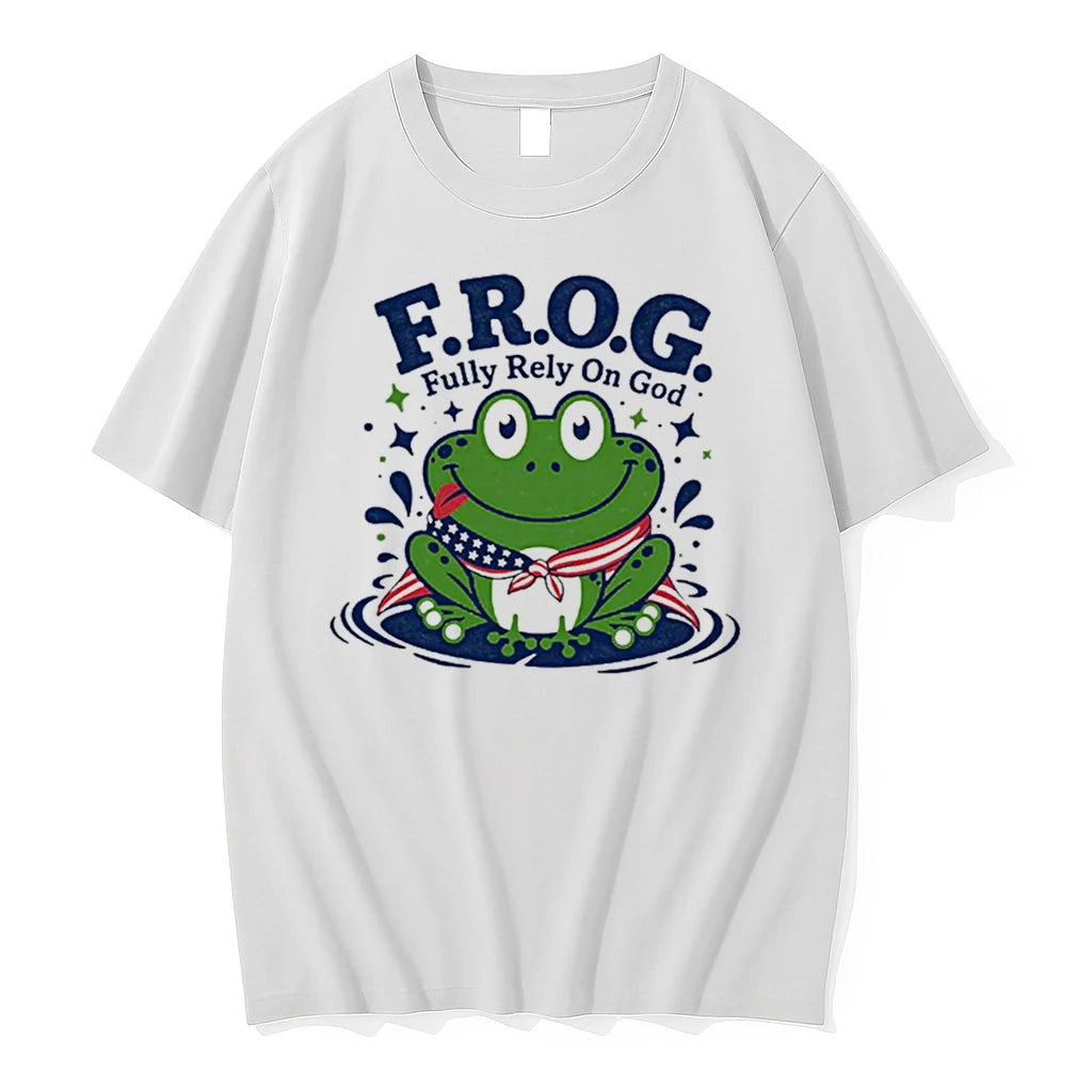 Officials Frog Fully Rely On God Patriotic Frog Tee Premium T Shirt
