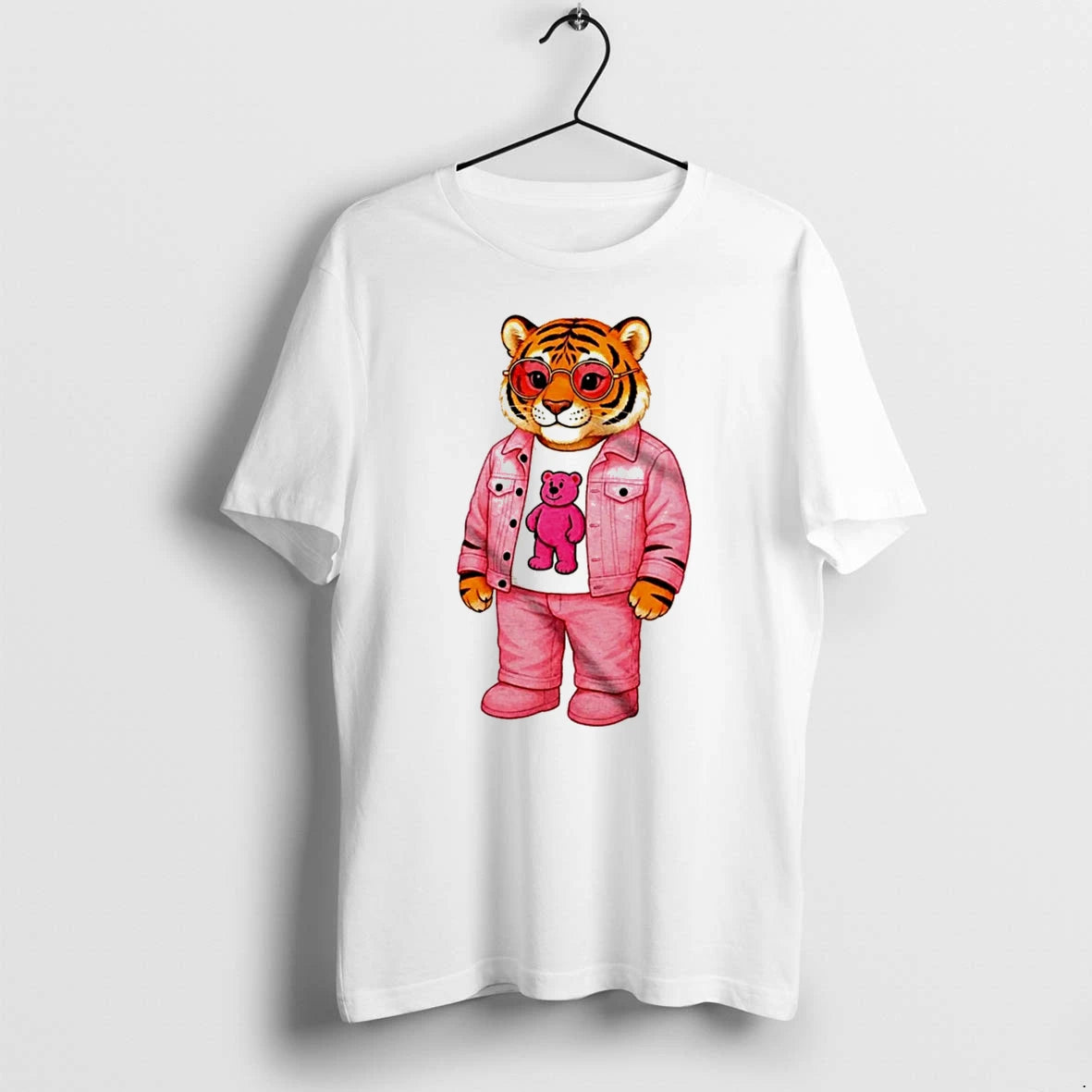 Officials Fashion Tiger In Pink Denim Outfit Cincinnati Tee Premium T Shirt