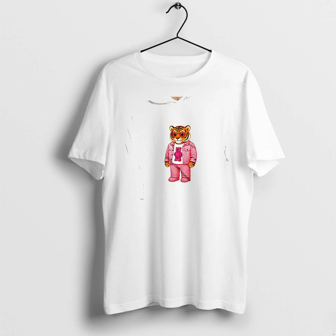 Officials Fashion Tiger Pink Denim Cute Premium T Shirt
