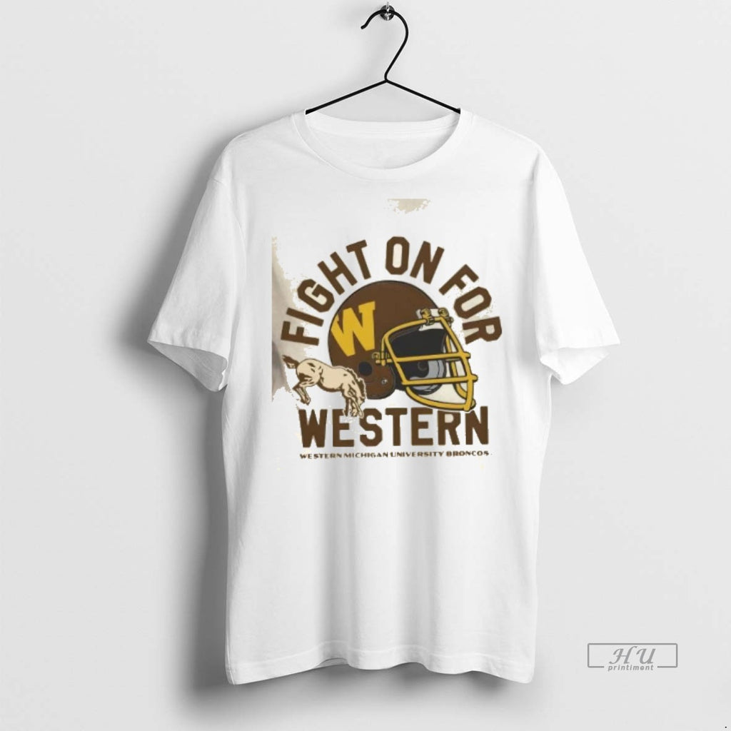 Officials Fight On For Western Michigan Broncos Football 1980s Helmet Graphic Tee Shirt Sweater