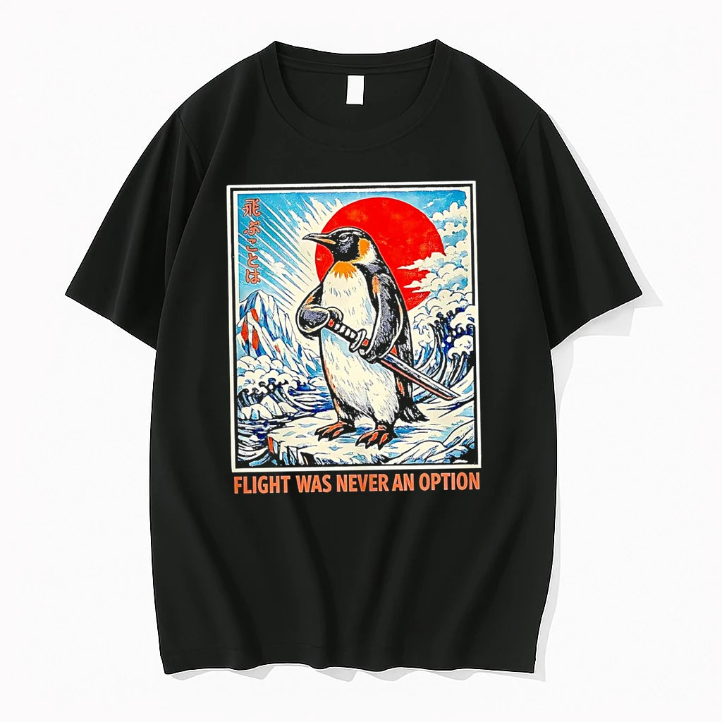 Officials Flight Was Never An Option Penguin Samurai Premium T Shirt