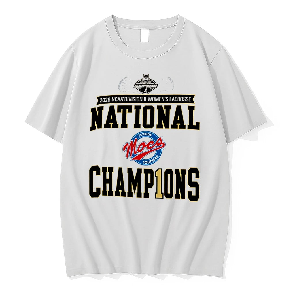 Officials Florida Southern Moccasins 2026 Ncaa Division Ii Womens Lacrosse Champions Tee