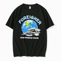 Officials Foreigner 1978 World Tour Globe With Car Graphic Black Premium T Shirt