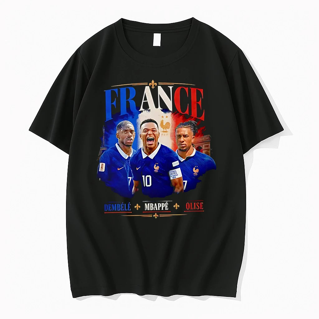 Officials France Football Attack Mbappe Dembele Olise World Cup Trio Premium T Shirt