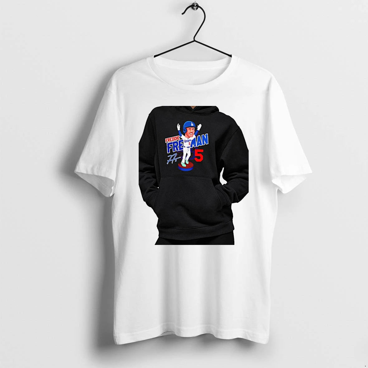 Officials Freddie Freeman Los Angeles Dodgers Mlb Cartoon Signature Premium T Shirt