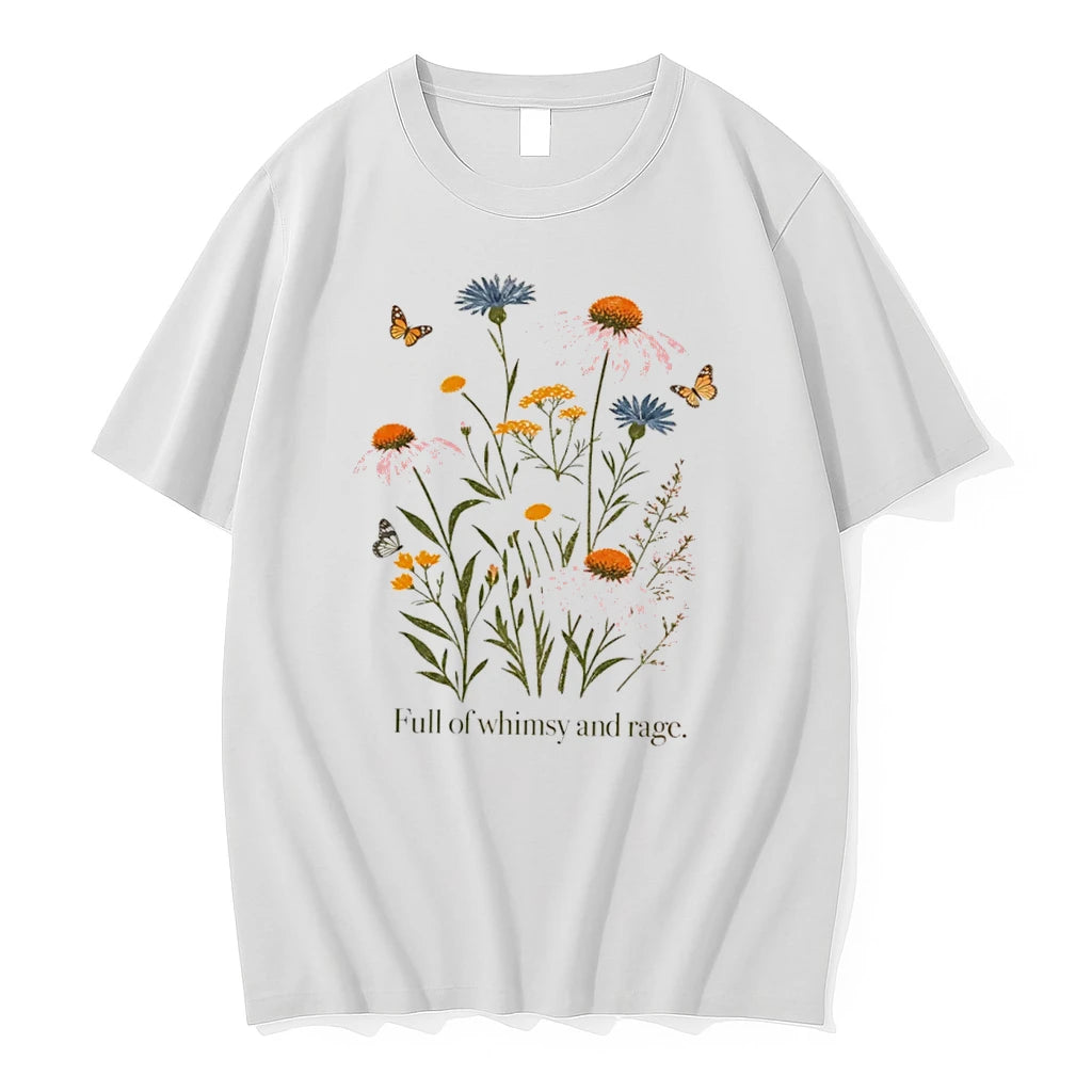 Officials Full Of Whimsy And Rage Floral Botanical Tee Premium T Shirt