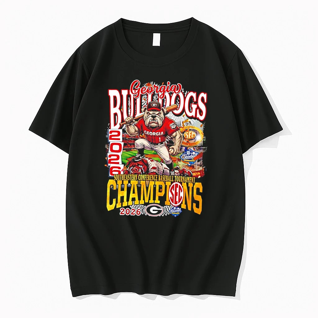 Officials Georgia Bulldogs 2026 Southeastern Conference Baseball Tournament Champions Mascot Tee Premium T Shirt