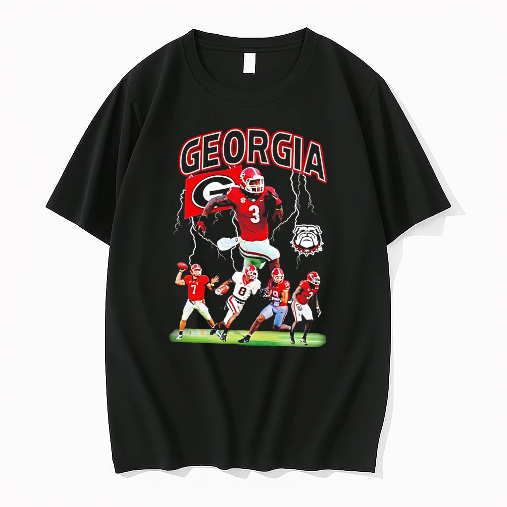 Officials Georgia Bulldogs Football Team Collage Featuring Players Tee Premium T Shirt