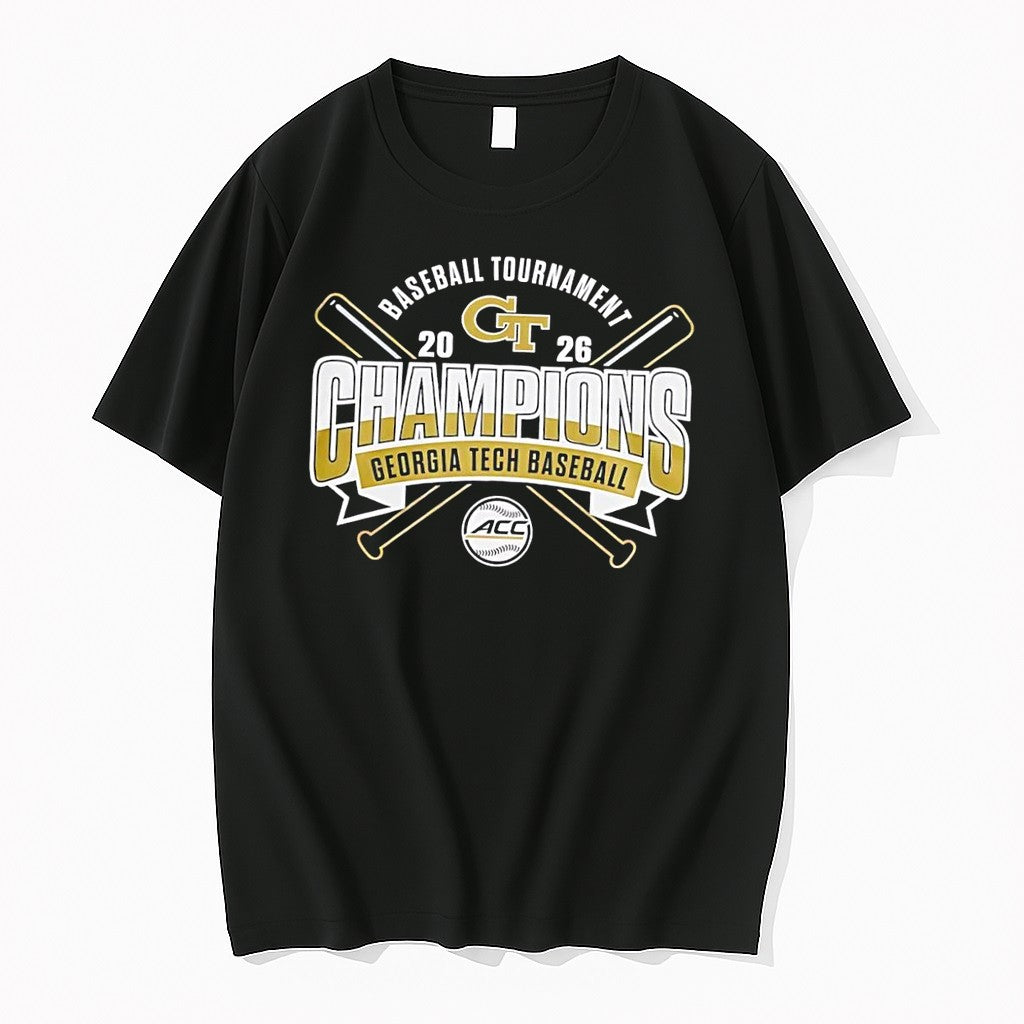 Officials Georgia Tech Baseball Tournament Champions 2026 Acc Black Premium T Shirt