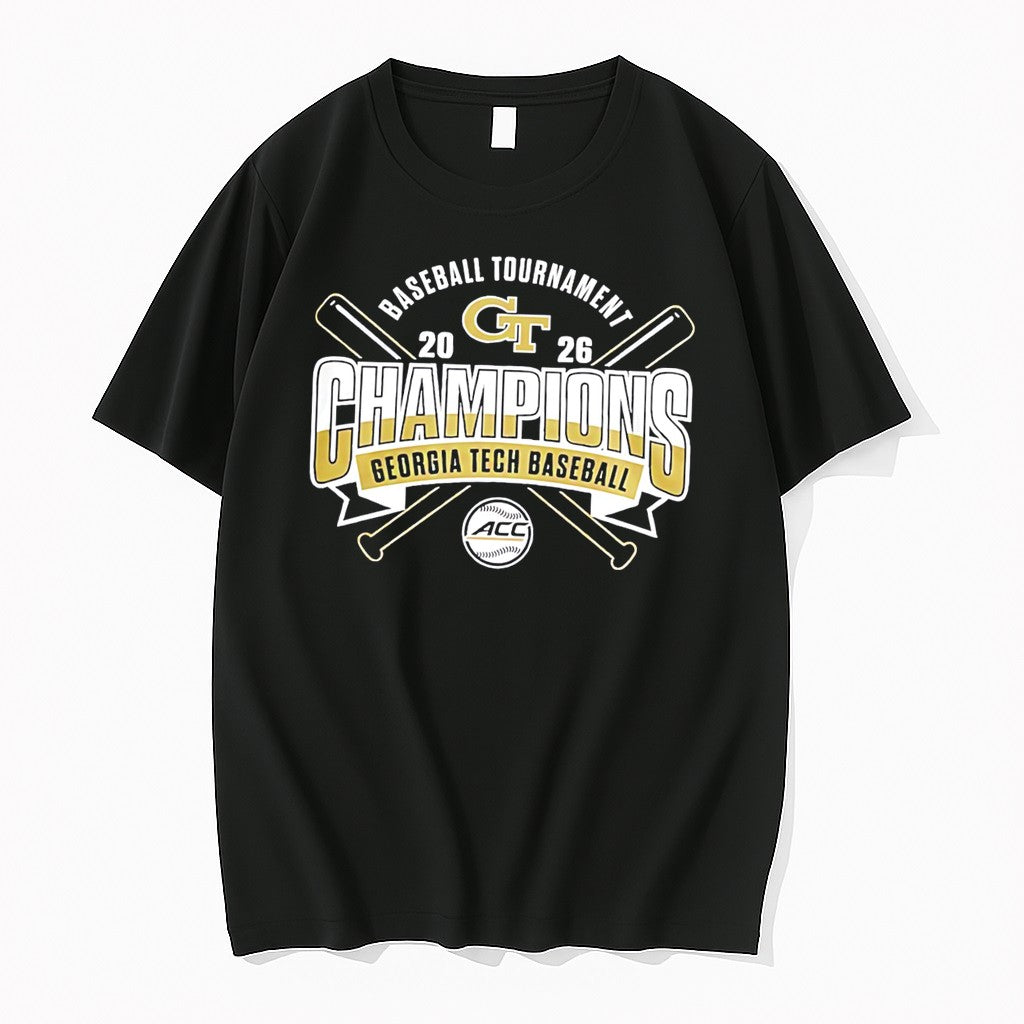 Officials Georgia Tech Yellow Jackets Acc Baseball Tournament Champions 2026 Classic Tee