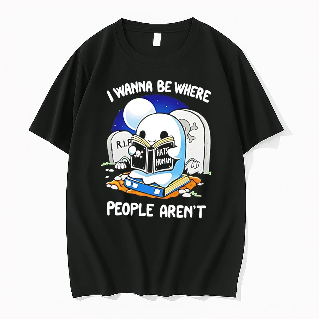 Officials Ghost Hate Human I Wanna Be Where People Arent Tee Premium T Shirt