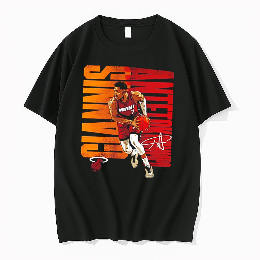 Officials Giannis Antetokounmpo Miami Heat Bold Signature Tee Premium T Shirt