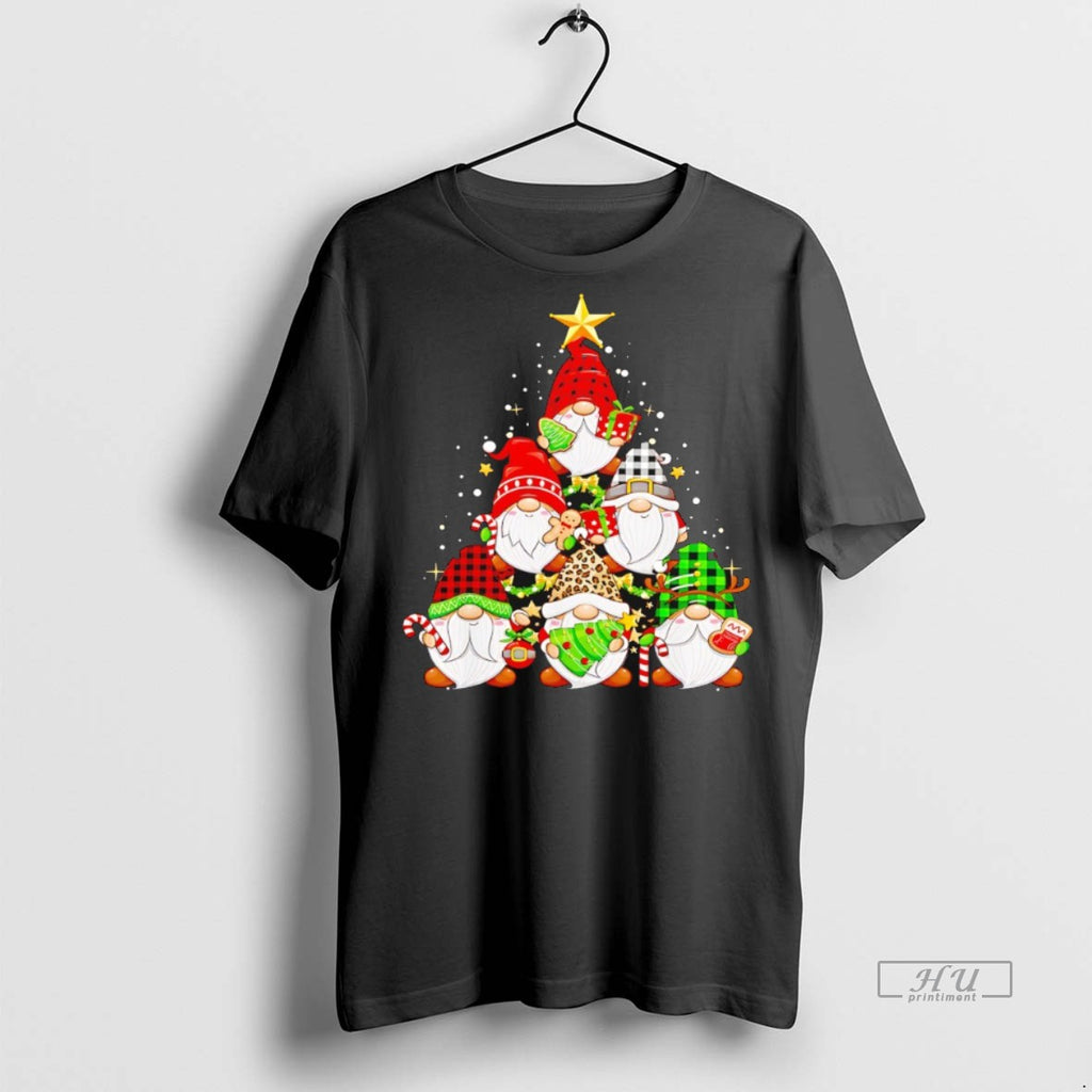 Officials Gnome Christmas Tree Lights Holiday Graphic Tee Shirt Sweater