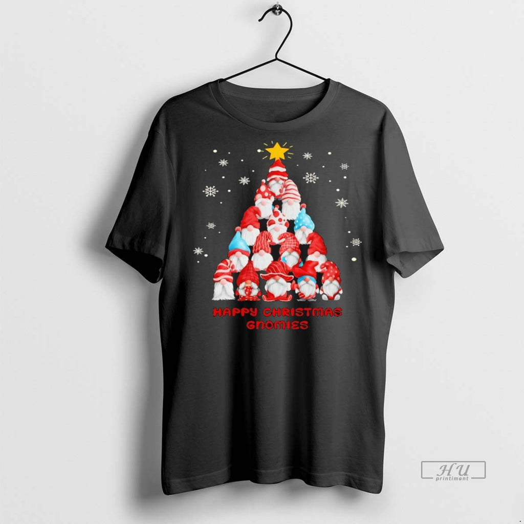 Officials Gnome Christmas Tree Pyramid Star Top Funny Holiday Graphic Tee Shirt Sweater