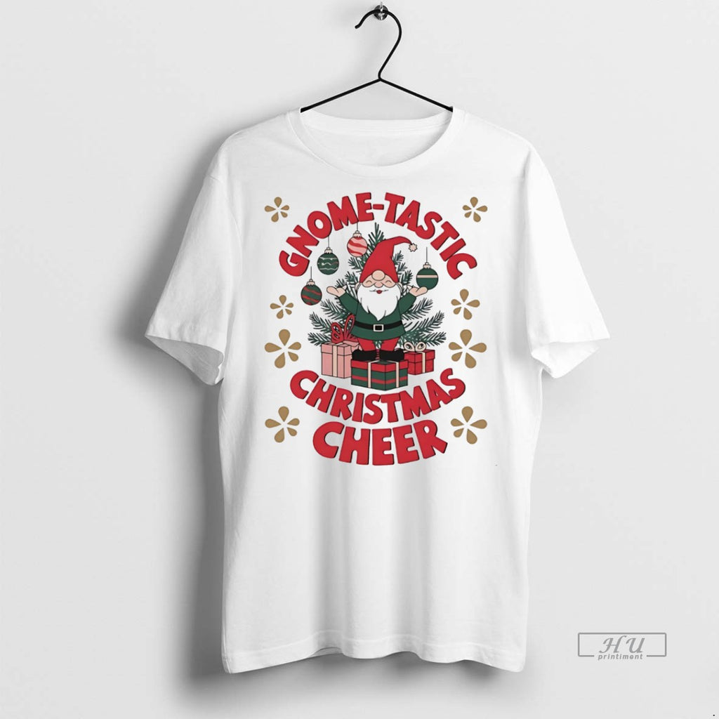 Officials Gnome Tastic Christmas Cheer White Graphic Tee Shirt Sweater