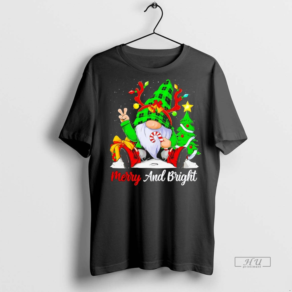 Officials Gnome Merry And Bright Christmas Graphic Tee Shirt Sweater