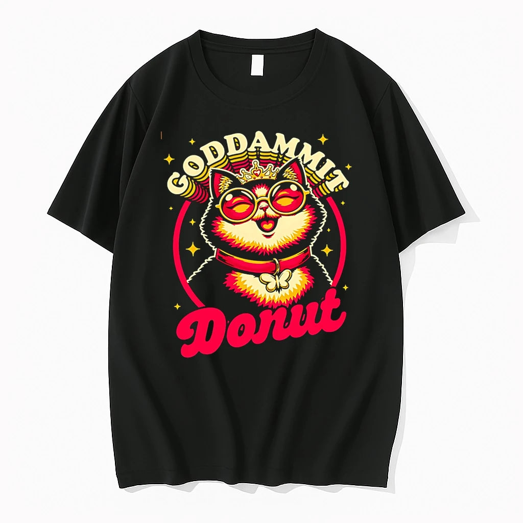 Officials Goddammit Donut Cat Premium T Shirt