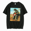 Officials Godzilla Playing Guitar Smoking A Cigarette Tee Premium T Shirt