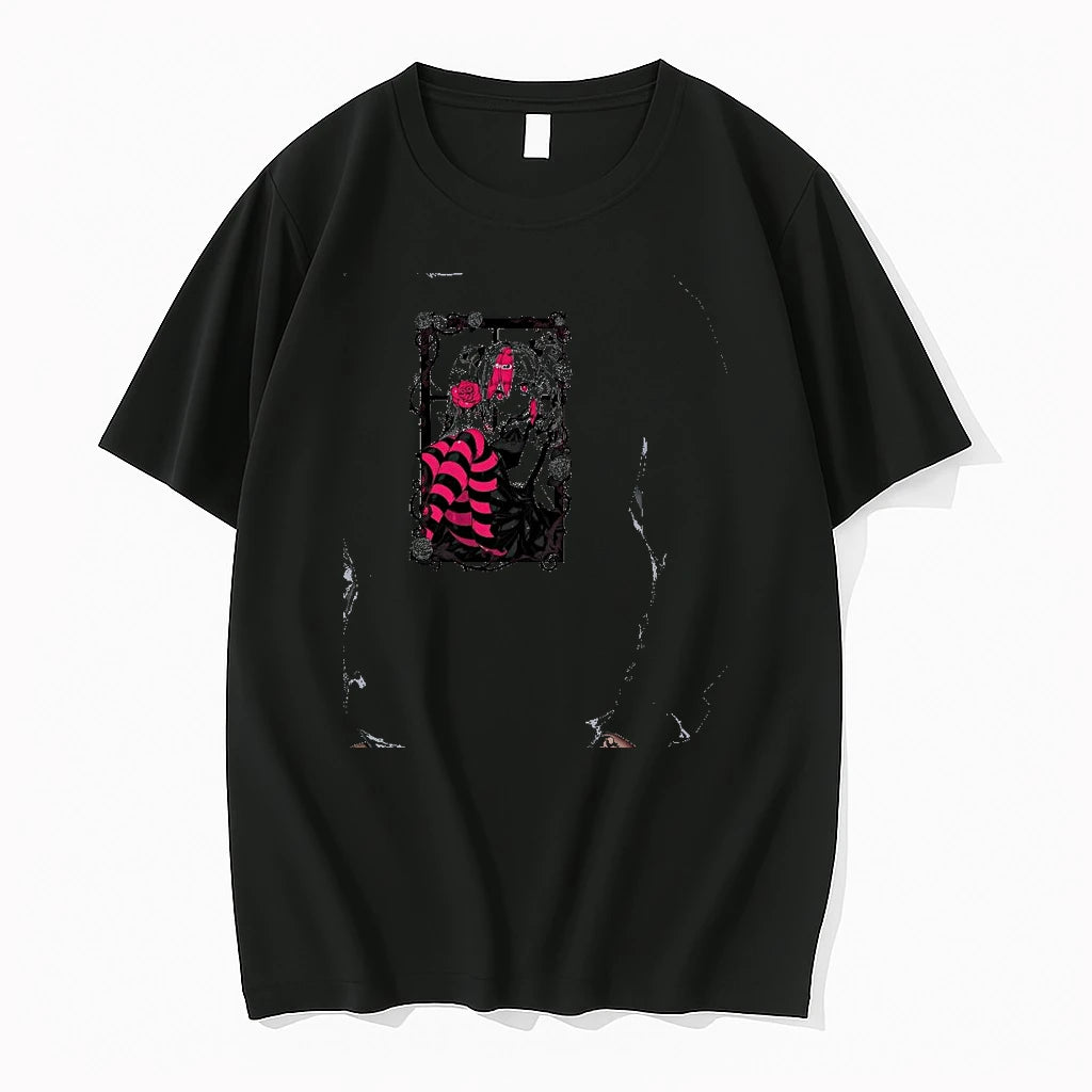 Officials Gothic Anime Girl Black And Hot Pink Premium T Shirt