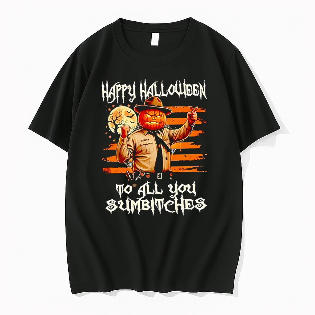 Officials Happy Halloween To All You Sumbitches Pumpkin Head Sheriff Premium T Shirt