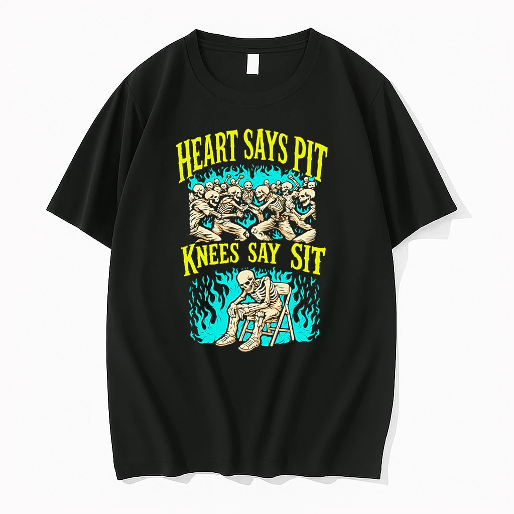 Officials Heart Says Pit Knees Say Sit Skeletons Mosh Pit And Resting