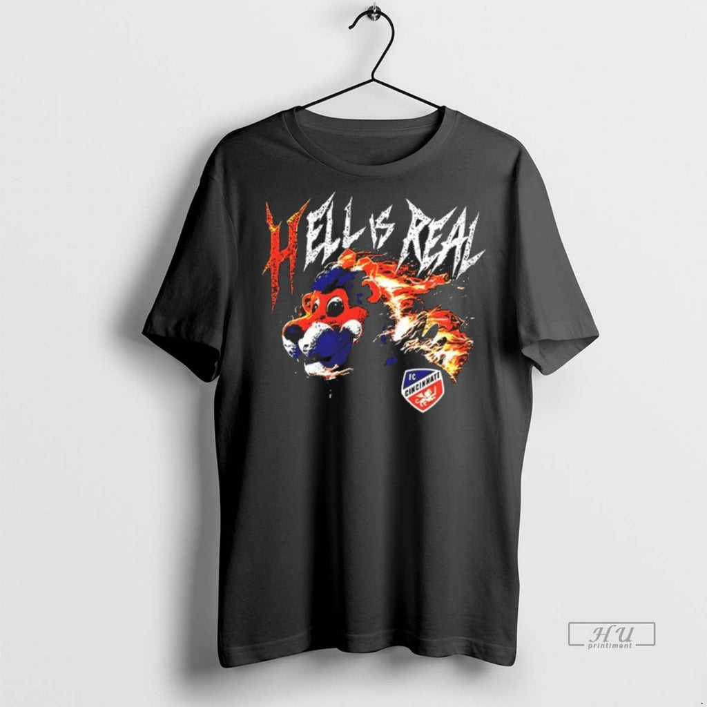 Officials Hell Is Real Retro Flame Fc Cincinnati Tee Shirt Sweater