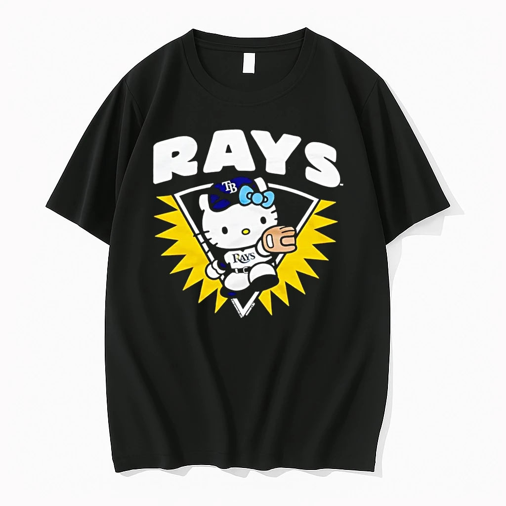 Officials Hello Kitty Baseball Fan Gear Rays Black Premium T Shirt