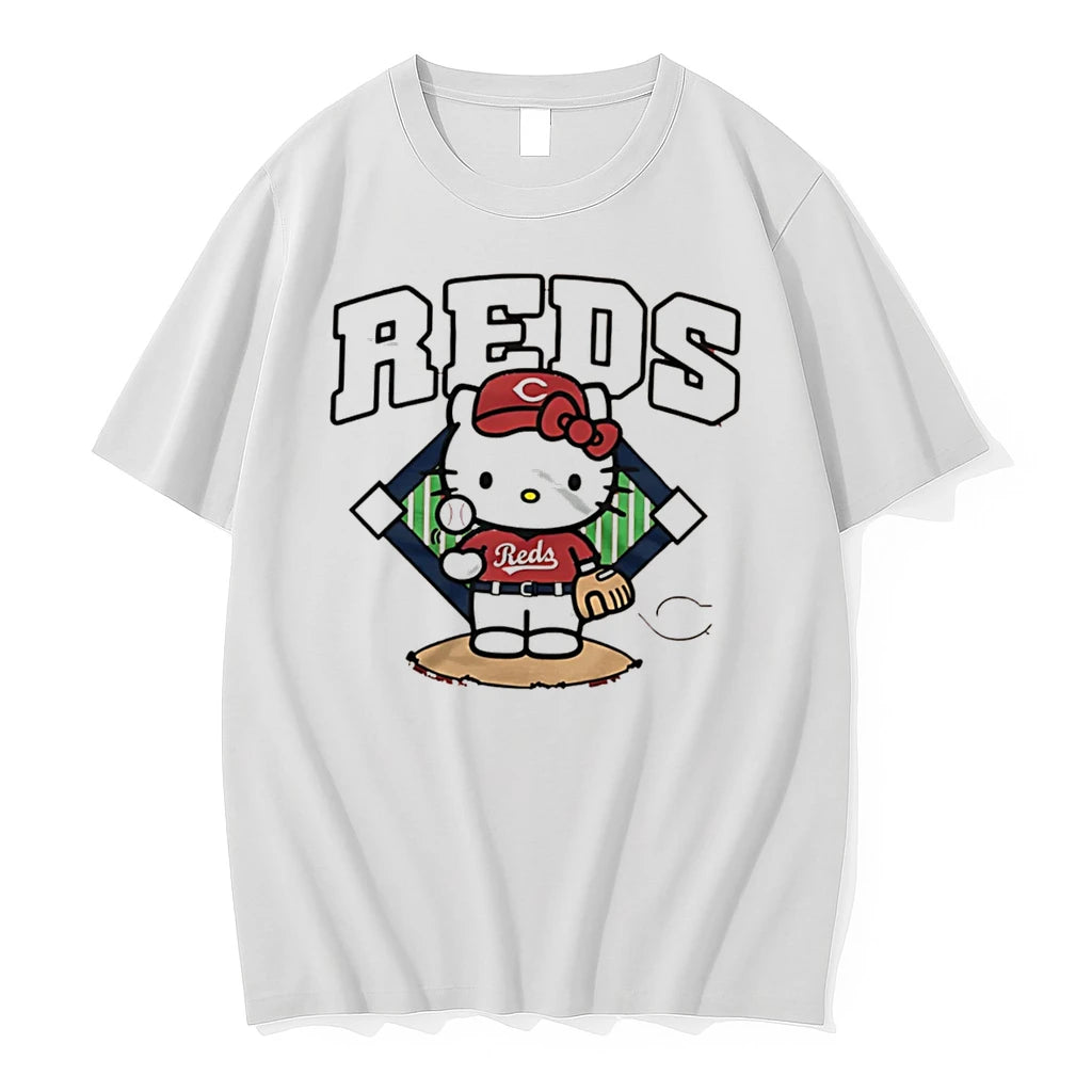 Officials Hello Kitty X Cincinnati Reds Mlb 2026 Cartoon Tee Premium T Shirt