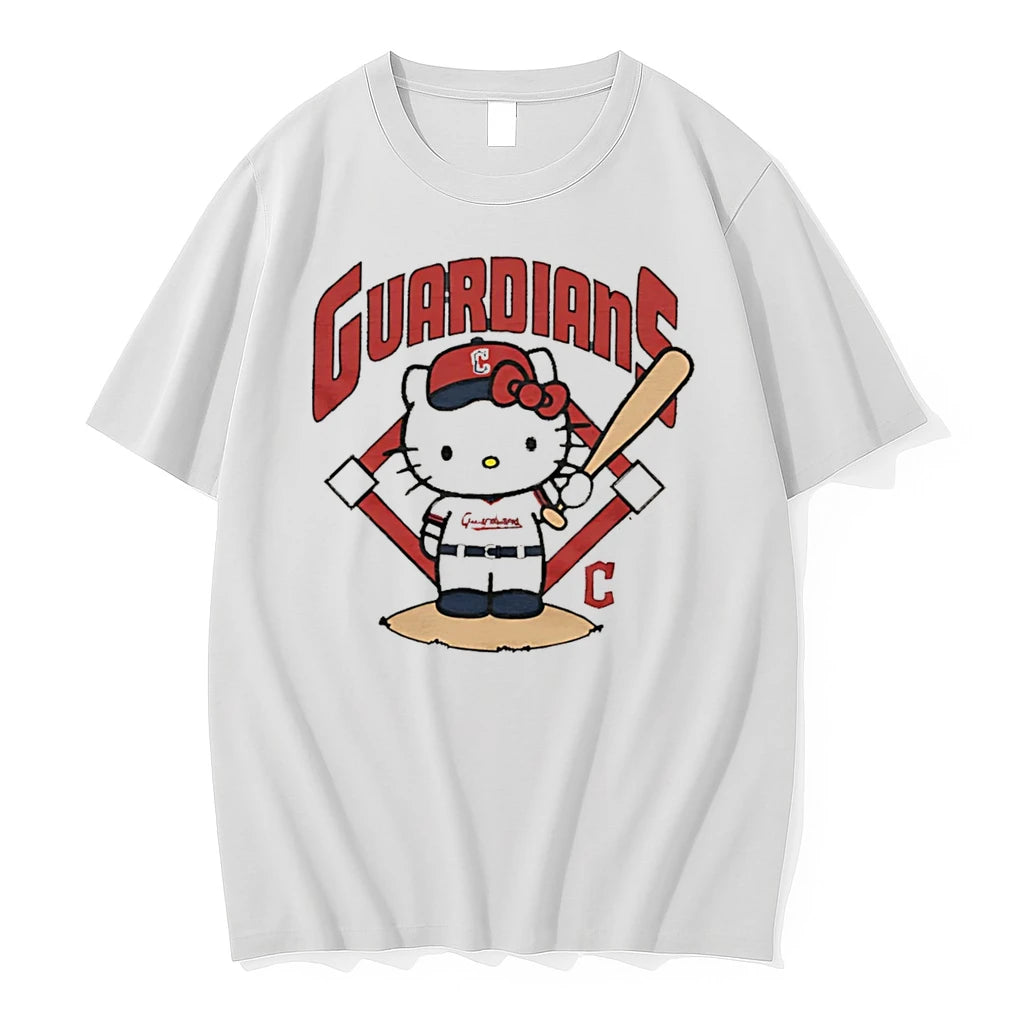 Officials Hello Kitty X Cleveland Guardians Mlb 2026 Cartoon Tee Premium T Shirt
