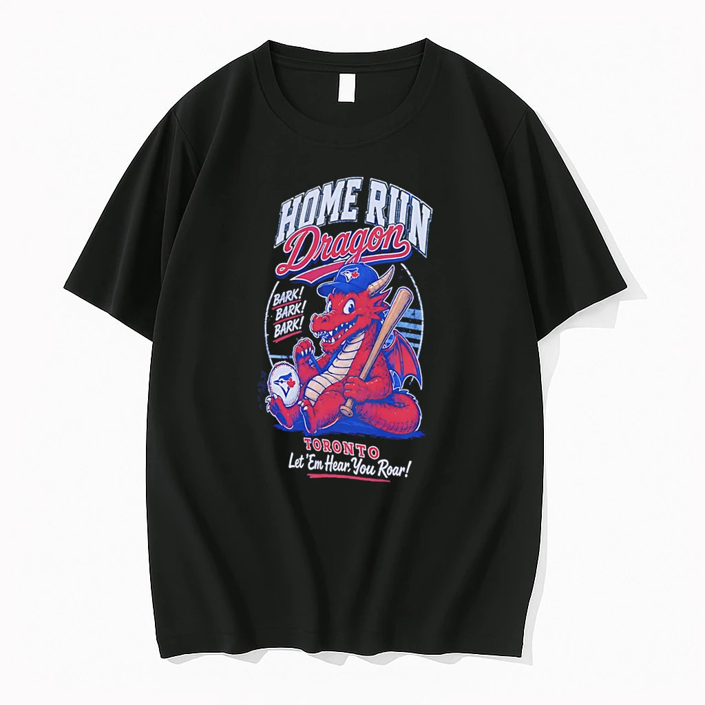 Officials Home Run Dragon Toronto Blue Jays Bark Roar Mascot Tee Premium T Shirt