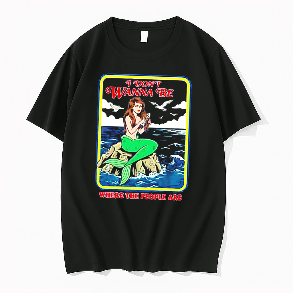 Officials I Dont Wanna Be Where The People Are Mermaid Tee Premium T Shirt