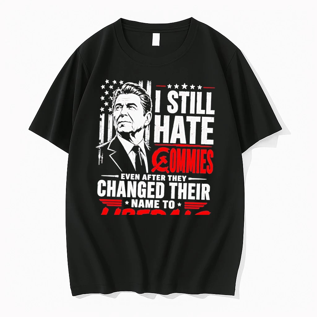 Officials I Hate Commies Even They Changed To Liberals Ronald Reagan Tee