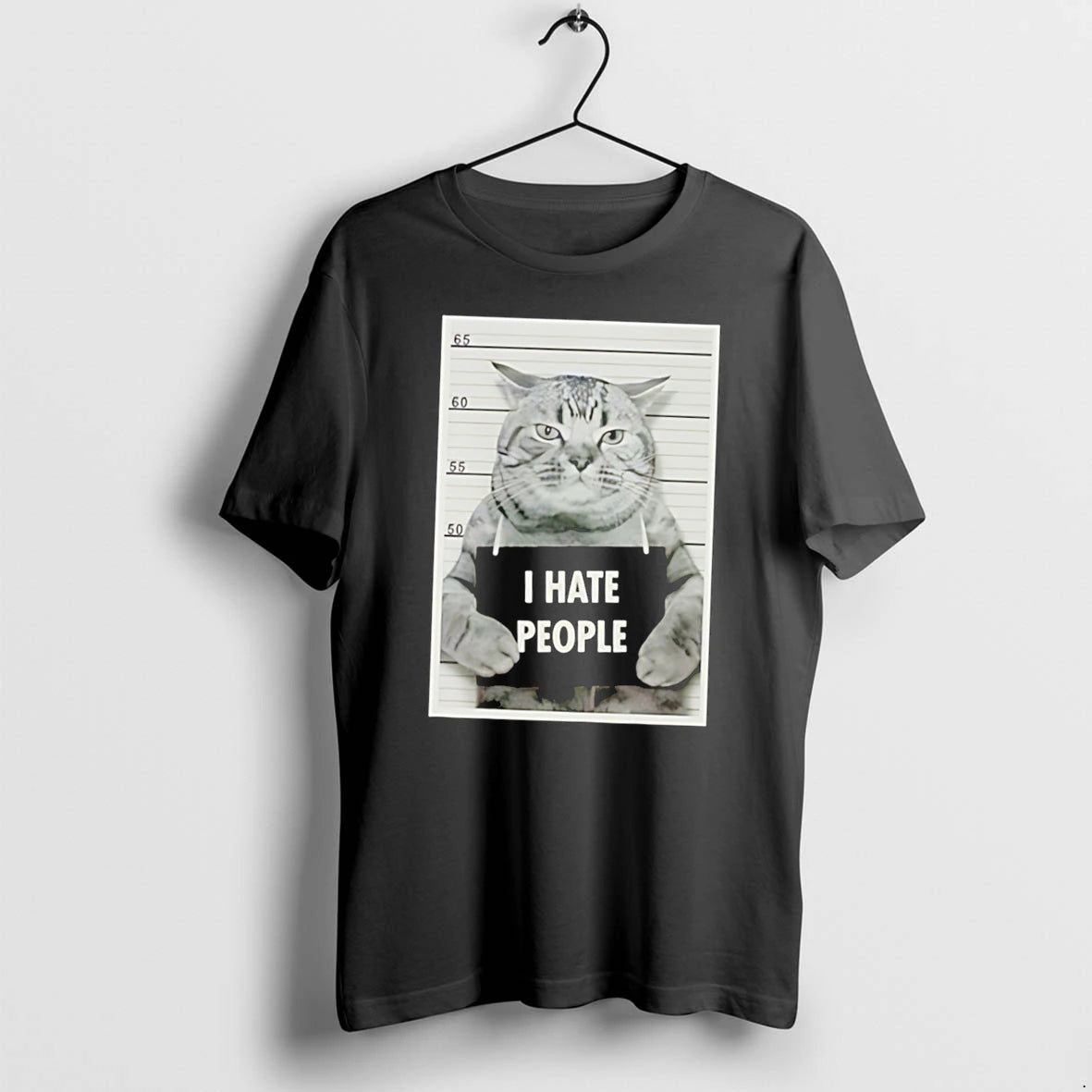 Officials I Hate People Mugshot Cat Sarcastic Antisocial Tee Premium T Shirt