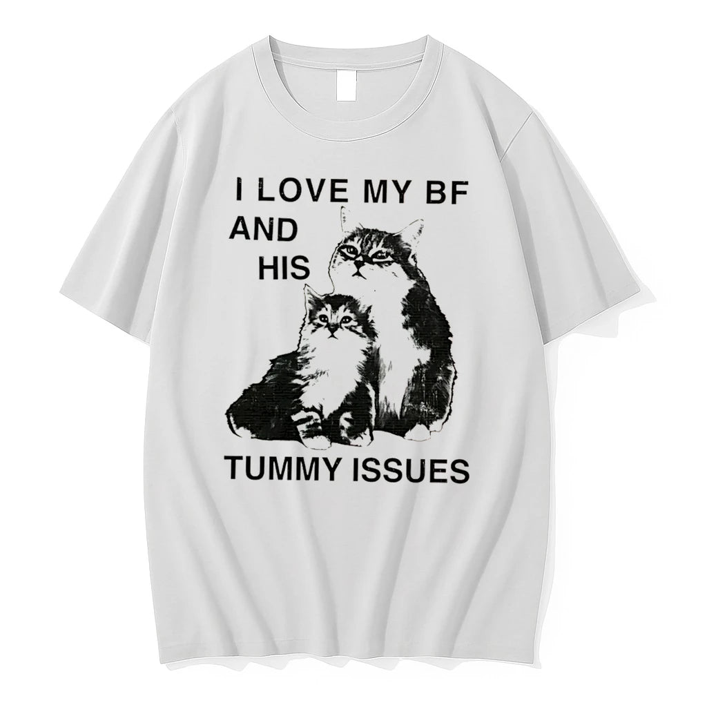 Officials I Love My Bf And His Tummy Issues Cat Boyfriend Tee