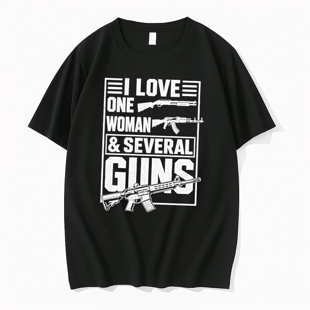 Officials I Love One Woman Several Guns 2nd Amendment Graphic Tee Premium T Shirt