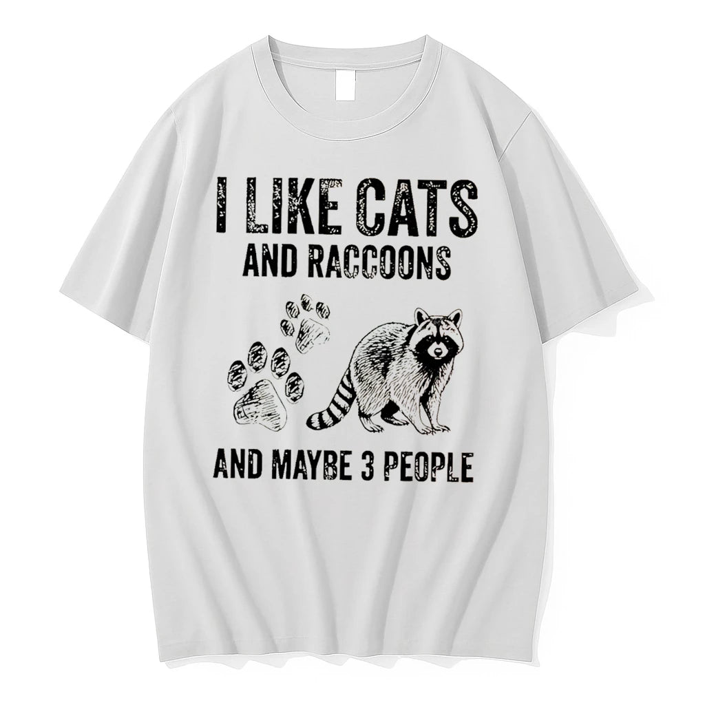 Officials I Like Cats And Raccoons And Maybe 3 People Vintage Tee