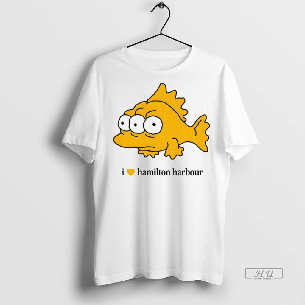 Officials I Love Hamilton Harbour Orange Fish Tee Shirt Sweater