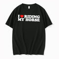 Officials I Love Riding My Horse Heart Text Tee Premium T Shirt