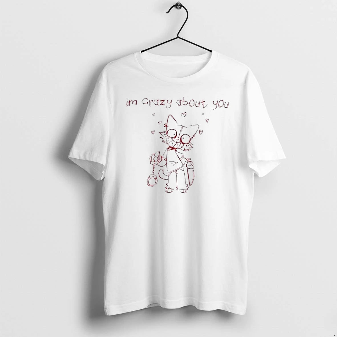 Officials Im Crazy About You Cat With Handcuffs And Knife Premium T Shirt