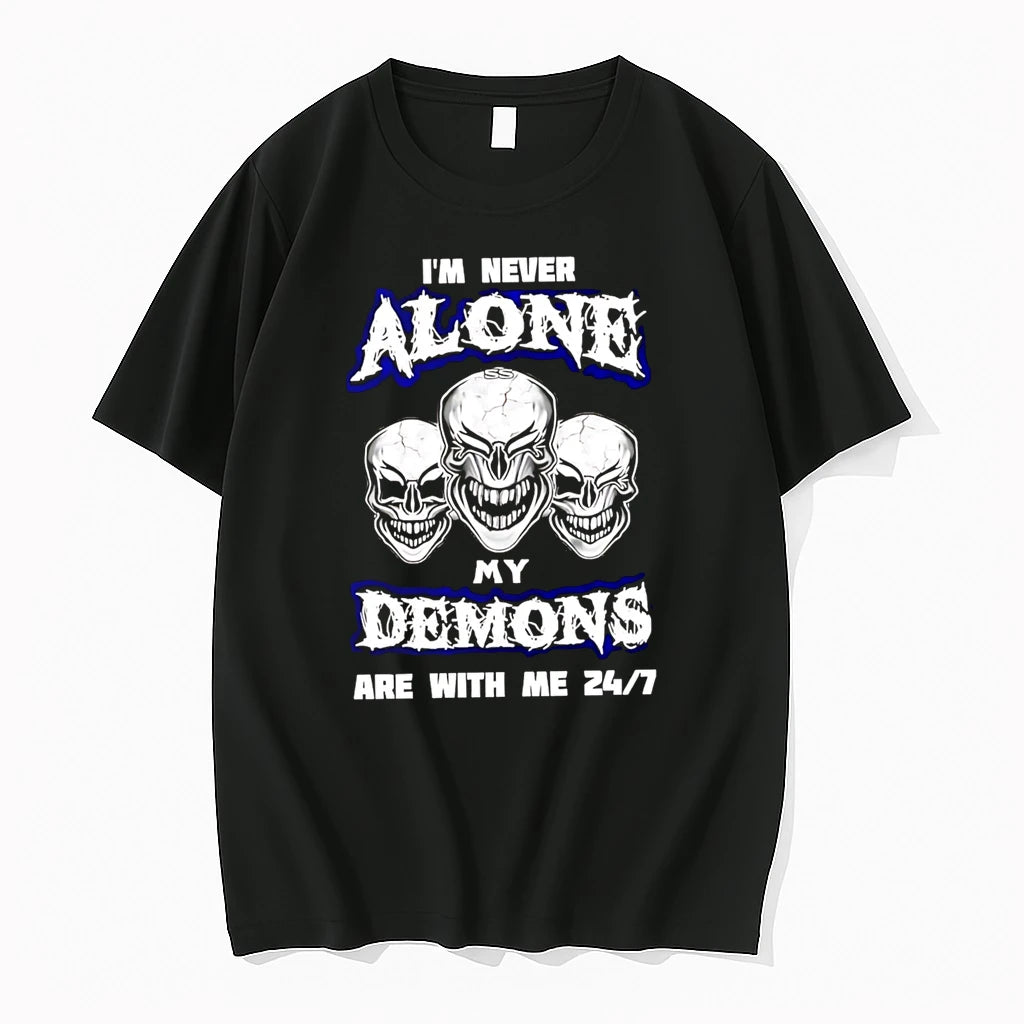 Officials Im Never Alone My Demons Are With Me 247 Skulls Premium T Shirt