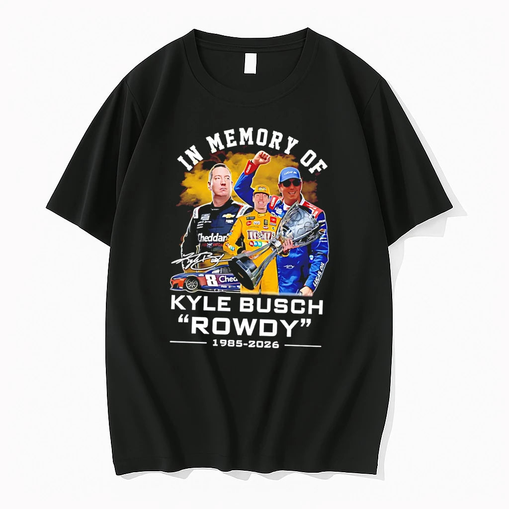 Officials In Memory Of Kyle Busch Rowdy 1985 2026 Signature Tee Premium T Shirt