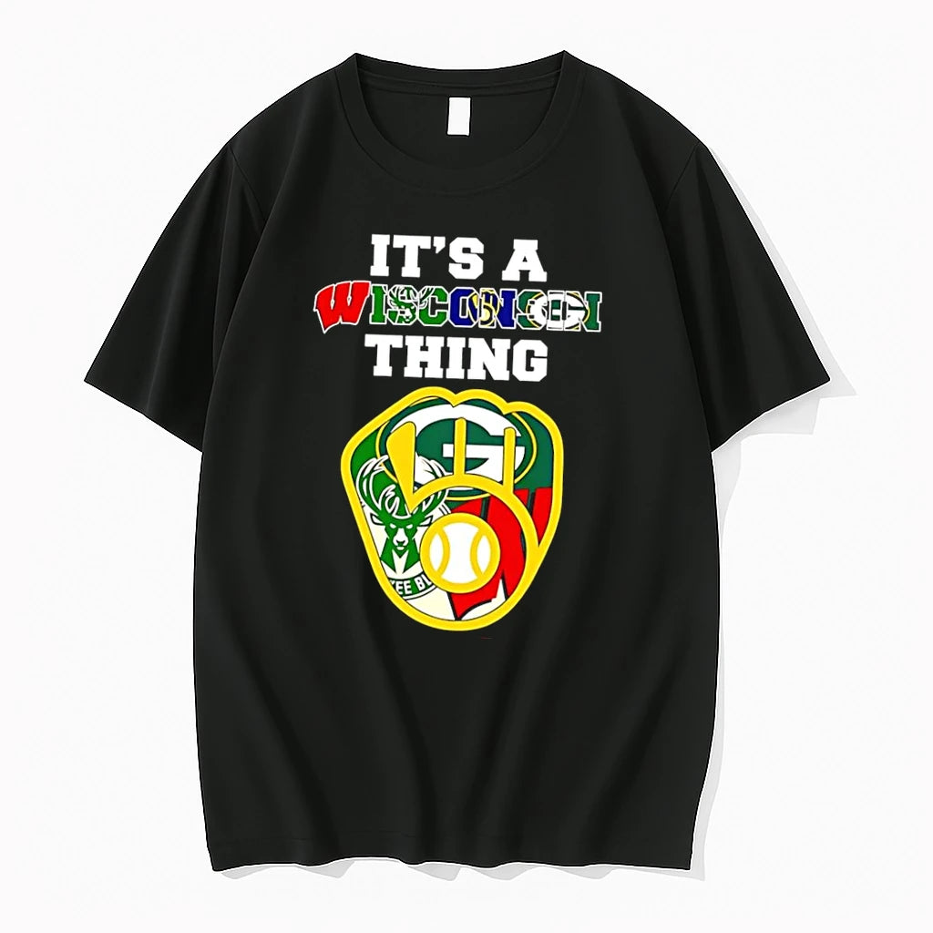 Officials Its A Wisconsin Thing Badgers Bucks Packers Brewers Sports Fan Black