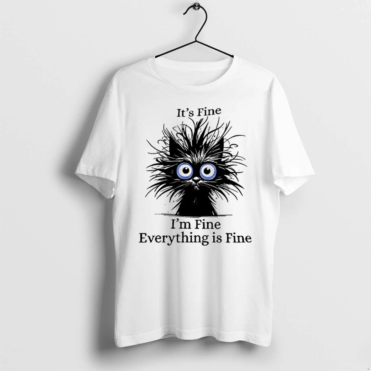 Officials Its Fine Im Fine Everything Is Fine Black Cat Premium T Shirt