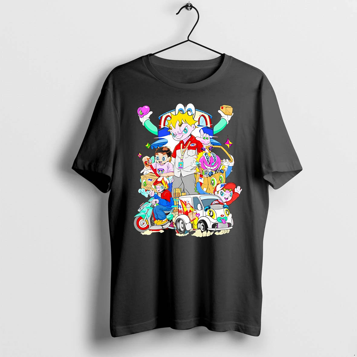Officials Jne Express Delivery Characters And Van Graphic Premium T Shirt