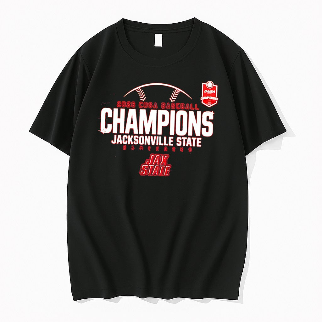 Officials Jacksonville State Gamecocks 2026 Conference Usa Champions Tee Premium T Shirt
