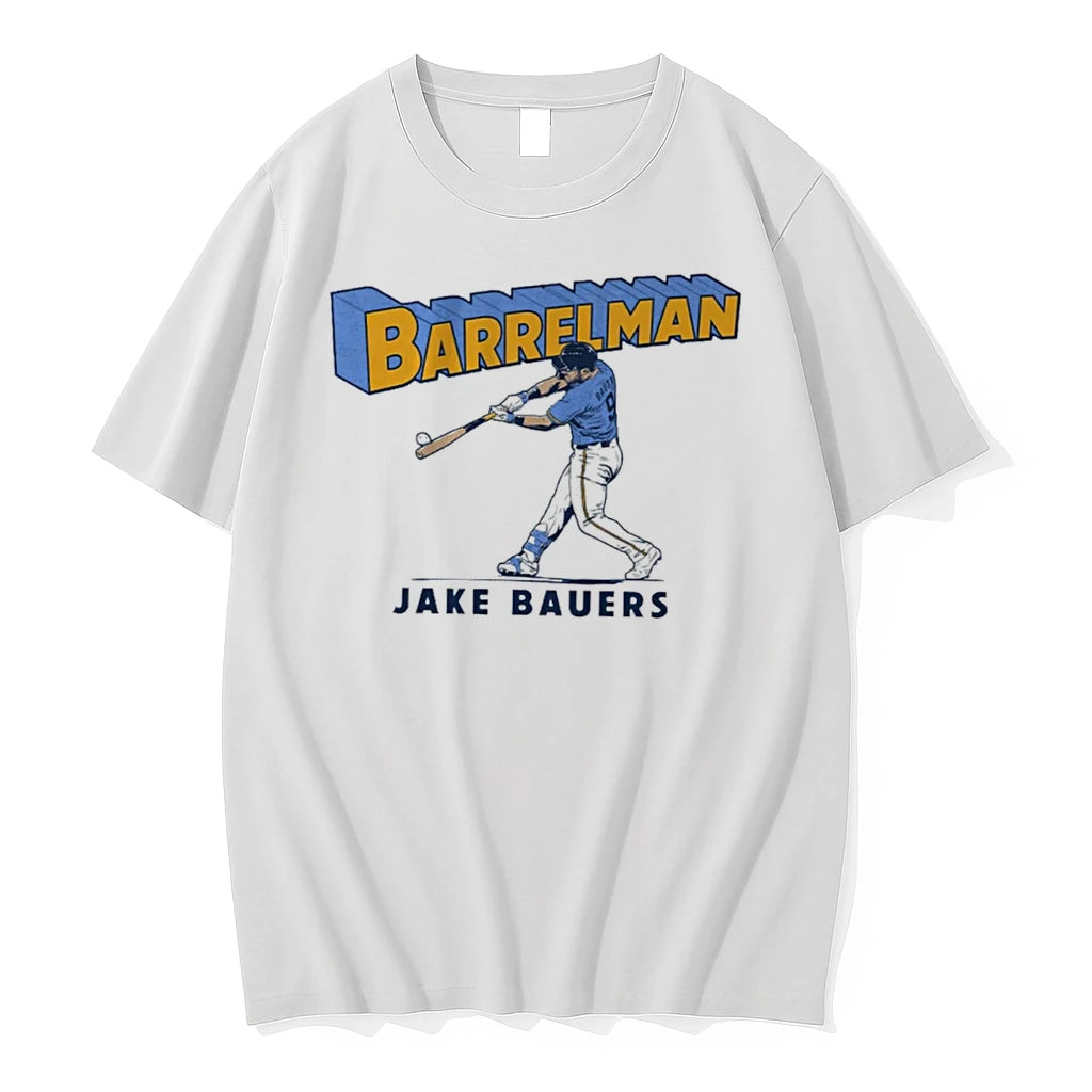Officials Jake Bauers Barrelman Milwaukee Baseball Cartoon Tee Premium T Shirt