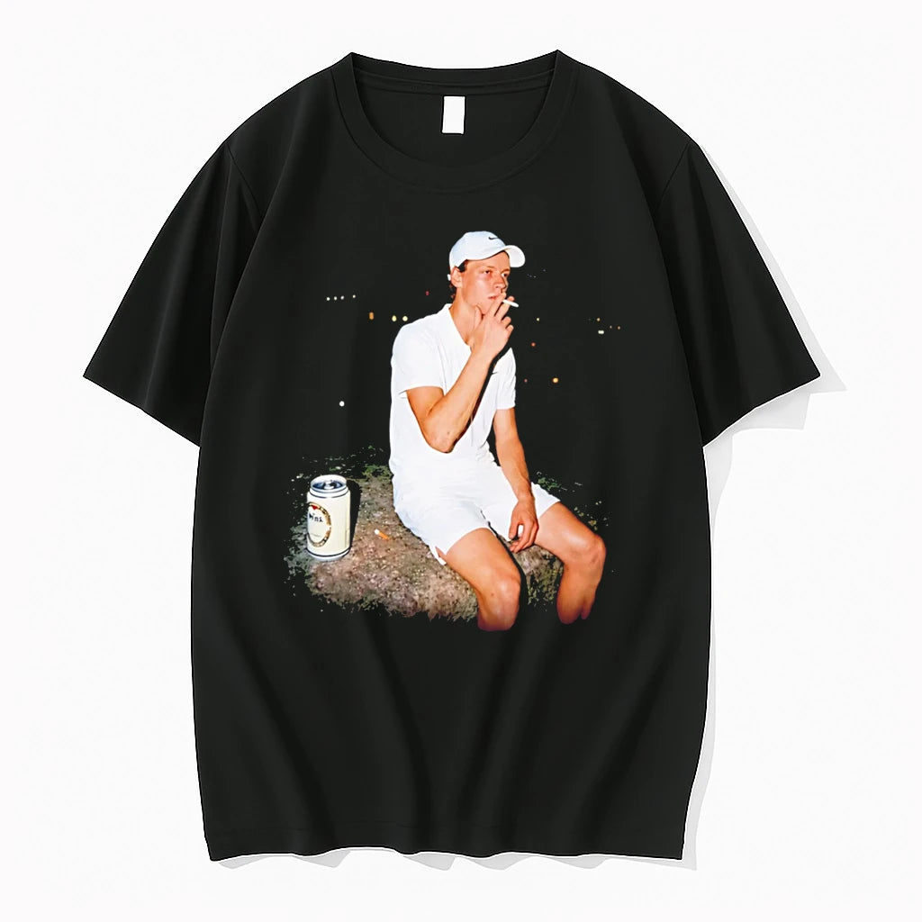 Officials Jannik Sinner Wimbledon Tennis Player Smoking Tee Premium T Shirt
