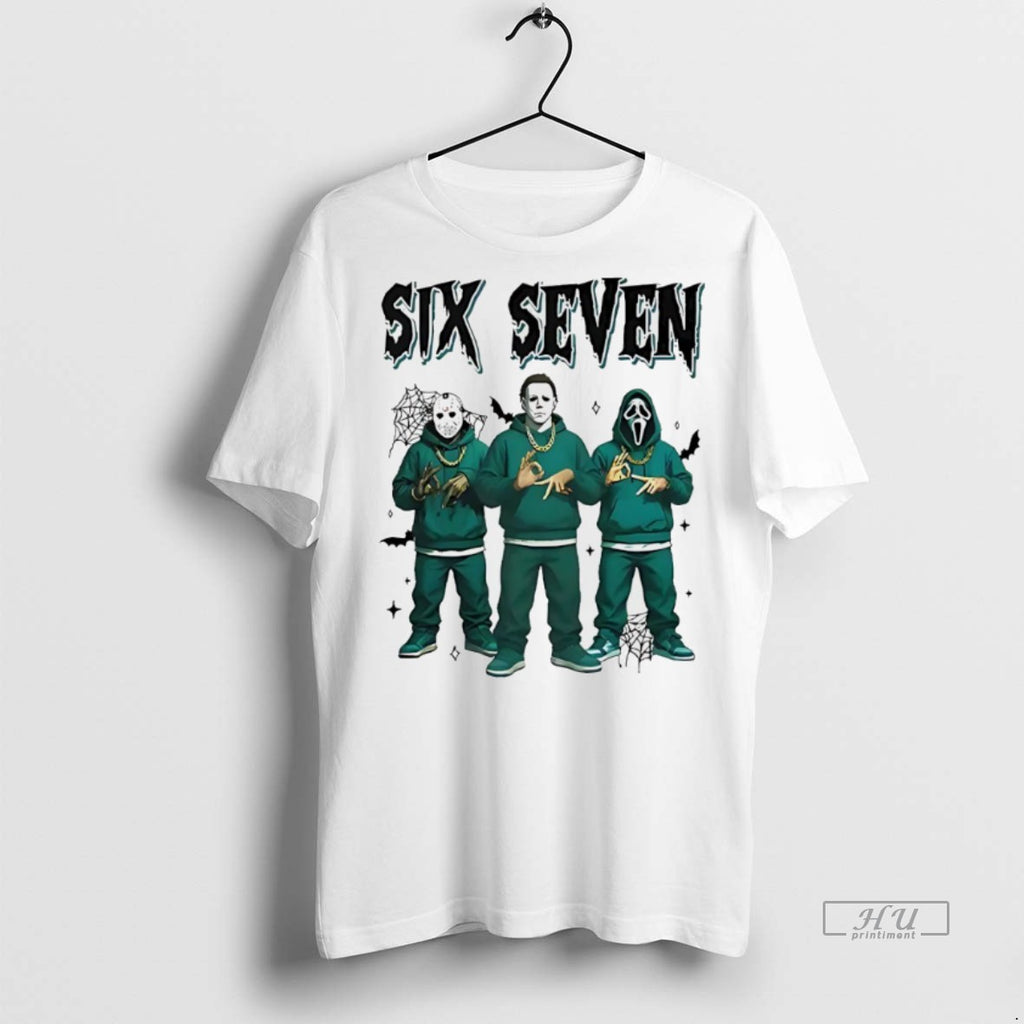 Officials Jason Voorhees Michael Myers Ghostface Six Seven Halloween Graphic Tee Shirt Sweater