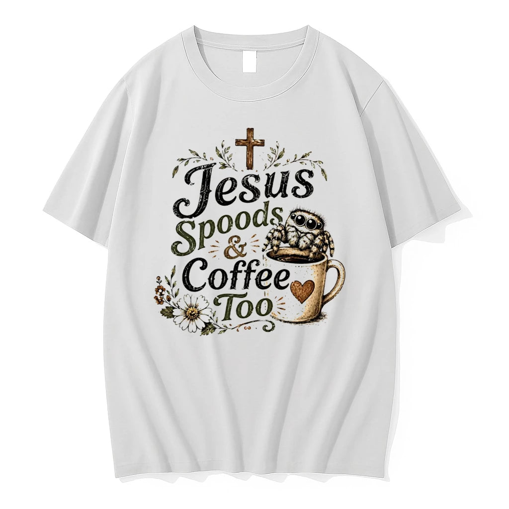 Officials Jesus Spoods And Coffee Too Jumping Spider Christian Tee Premium T Shirt